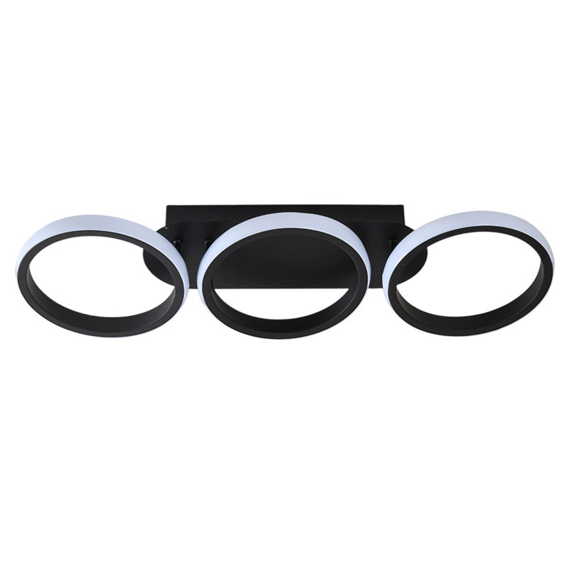 Aluminium LED Semi Flush Mount, Black