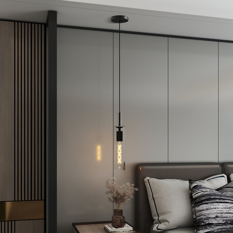 3-matte black transparent glass combination dimmable pendant light