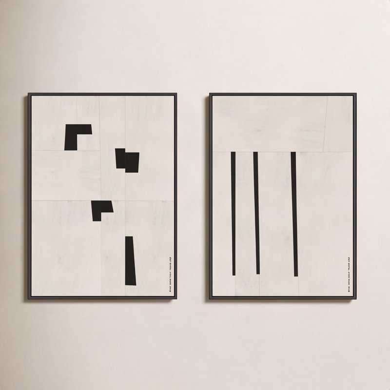 Scattered Set by Romina Gadler, Black Canvas Framed, 20" H x 14" W