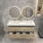 58.6'' Double Bathroom Vanity with Plastic Top-1623966159