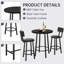 Ensemble de table de bar 3 pièces, table haute ronde de style pub avec 2 tabourets de bar avec dossier, ensemble de repas bistro moderne pour cuisine, appartement, bar à domicile-2090223764