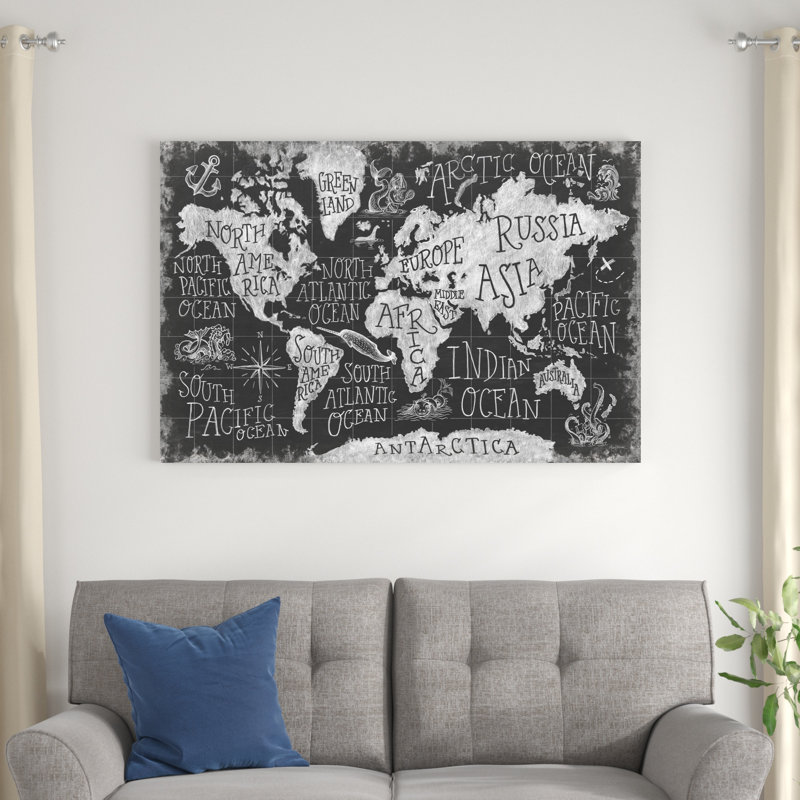 Mythical Map I, H 32 po x l 48 po x P 1,25 po