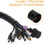 10FT 28mm Diameter Cable Management Cord Cover Wire Protector Tube Black