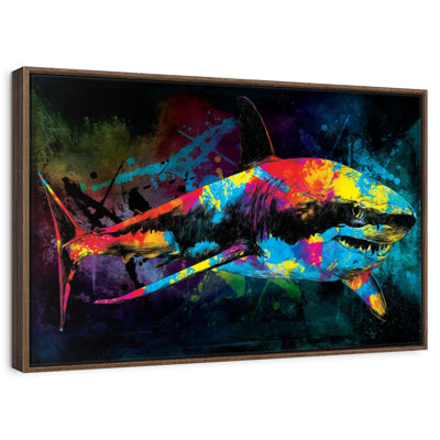 Grand requin blanc couleur grunge