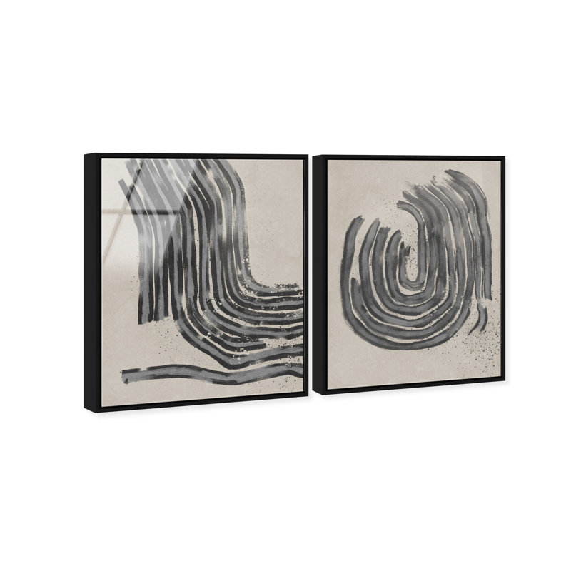 Two Spaces Set High-Gloss Frameless Acrylic Glass Wall Art Abstract Print by Oliver Gal, Ready to Hang, 16 x 20, 21"H x 25"W
