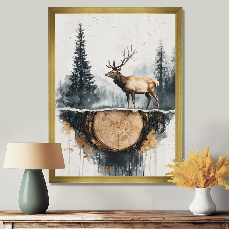 Graidy - Animals Wall Art, H 40 po x l 30 po, Reproduction encadrée d'une seule photo, Doré