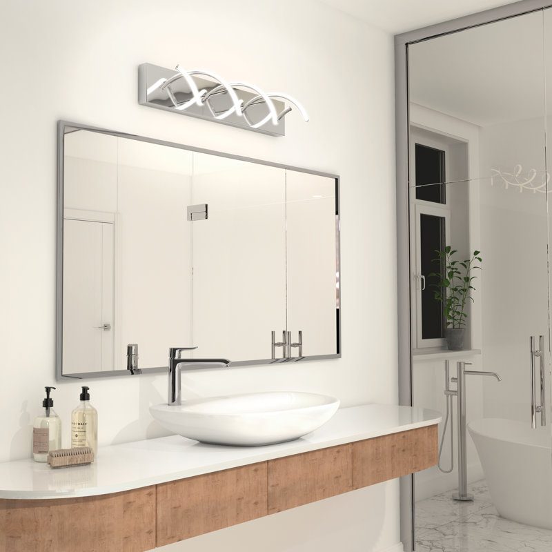 Éclairage de salle de bain 1 lumière DEL à intensité variable Lesslie, Chrome