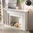 White Solid Wood Freestanding Fireplace