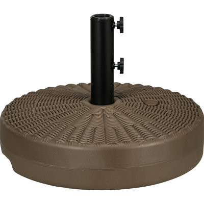 Fillable Umbrella Base For Poolside - 64 Lbs, 1.5" Or 2" Pole, Brown Heavy-duty Outdoor Fillable, And Finish