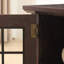 Meuble télé moderne avec rangement à 2 portes et foyer électrique de 18 po, console média en fausse pierre, grand centre de divertissement en cerisier pour le salon-375280360-381243748-385633455
