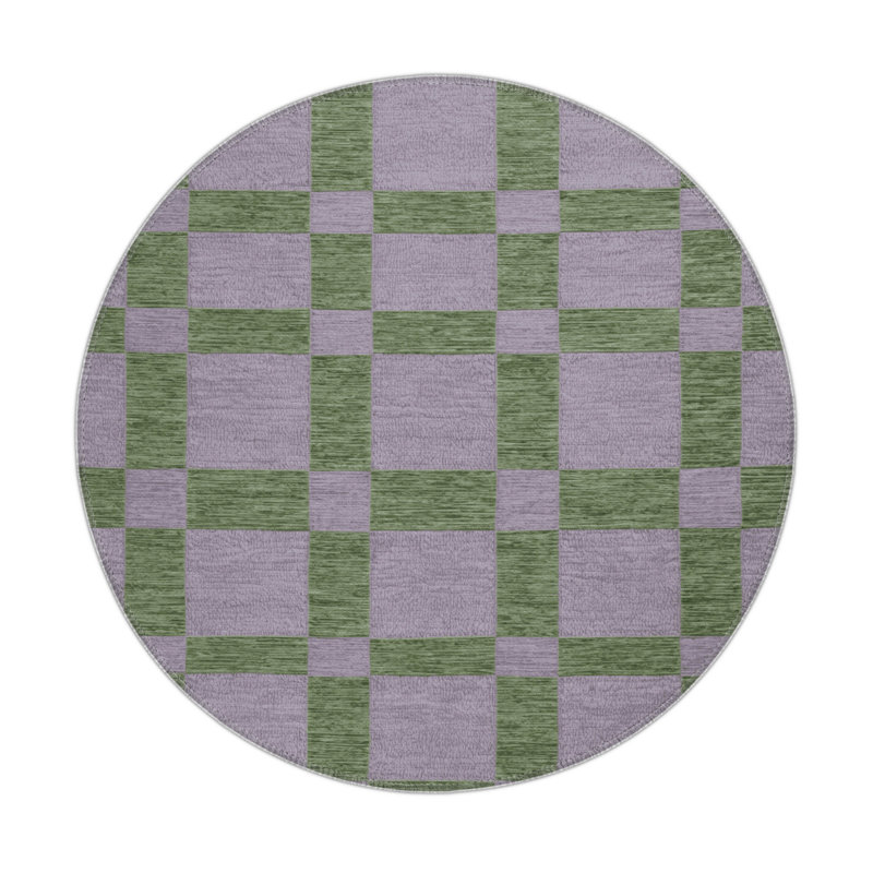 Tapis d'intérieur et d'extérieur à carreaux rose