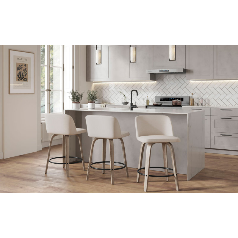 Archaimbaud Swivel Upholstered Counter Stool
