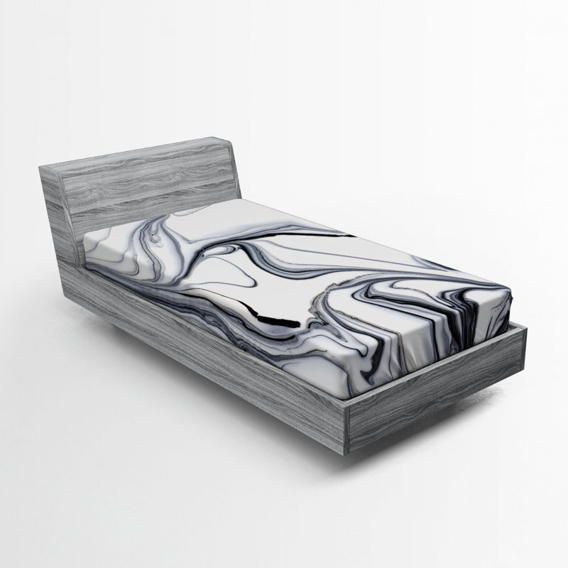 Microfiber Abstract Fitted Sheet, Twin Fitted Sheet
