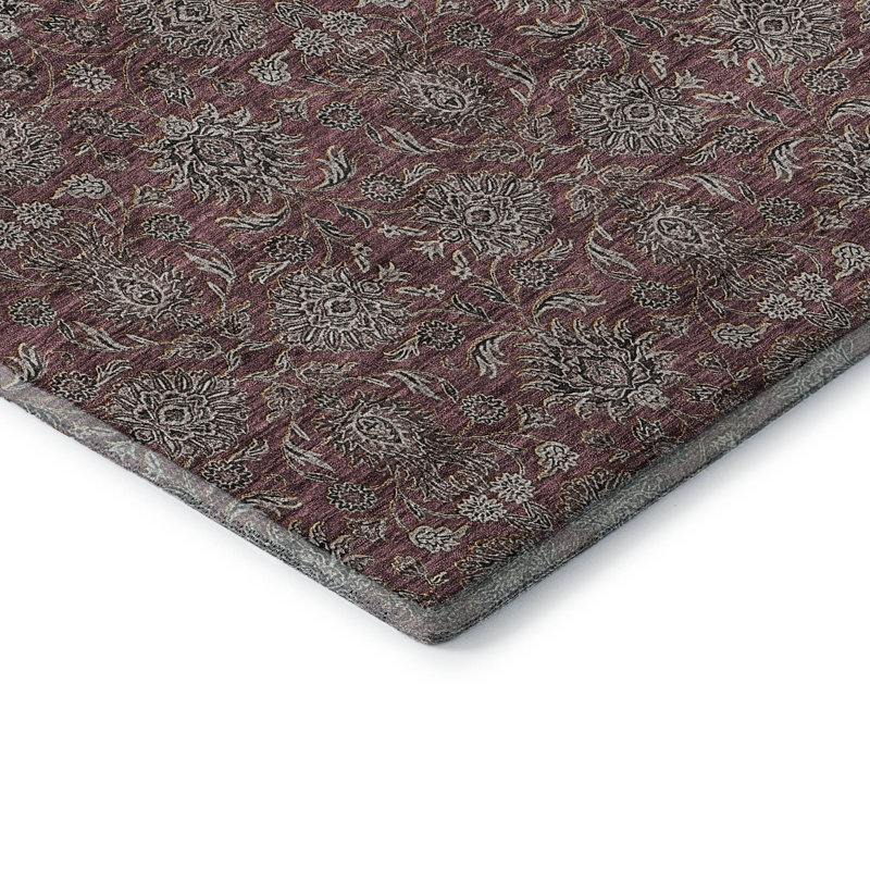 Premium Machine Washable Prisco Merlot Rug, Rectangle 10' x 14'