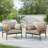 [Set of 2] 36" Iron Lounge Chair with Rope Weave Design and Plush Cushions-1625887488