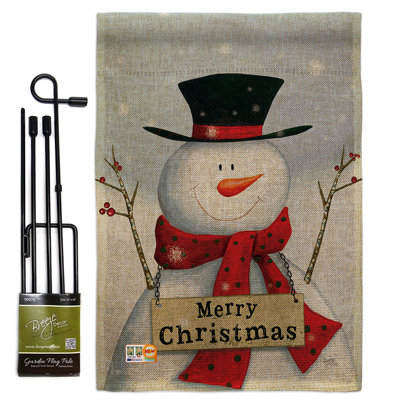Double Sided 18.50'' H x 13'' W Polyester Christmas Flag Set