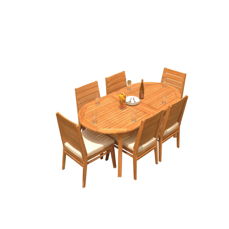 Outdoor 7 - Piece Teak Dining Set
