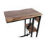 Table de bout en C en bois massif avec rangement et prises intégrées