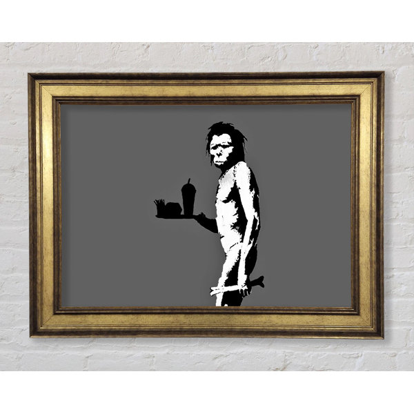 Brayden Studio Mcdonalds Caveman Grey - Single Picture Frame Print ...