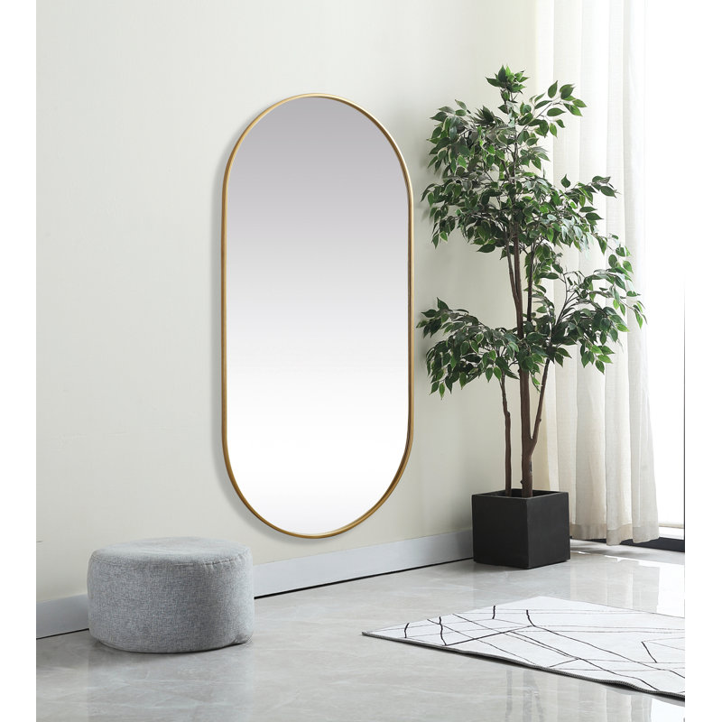 Elington Metal Oval Mirror, Brass, 60"  x 30" 