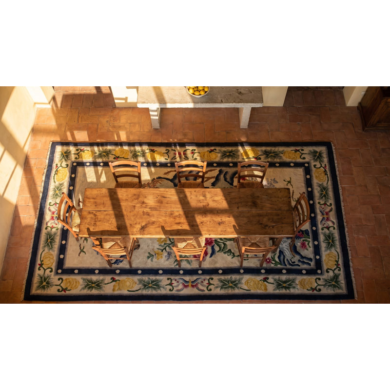 Antique Silk Chinese Allover Floral Knotted Rug