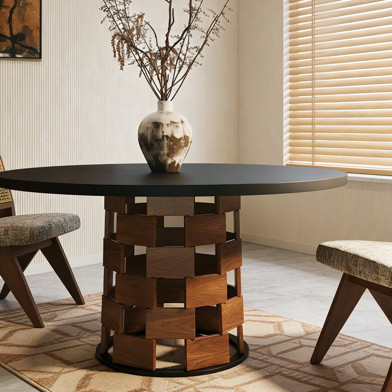 Table de salle à manger ronde de style français, H 29,53 po x L 47,24 po x l 47,24 po
