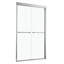 Porte de douche coulissante demi-cadre l 48 po x H 76 po, porte de douche en verre trempé transparent de 8 mm à ajustement réglable-125353892-125354008