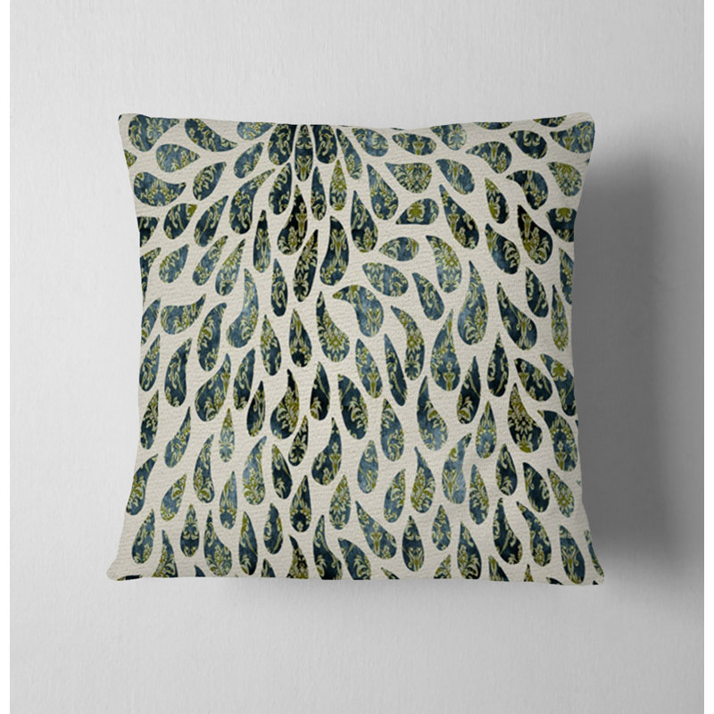 Coussin décoratif avec insert, H 18 po x l 18 po, Vert / cachemire beige 2