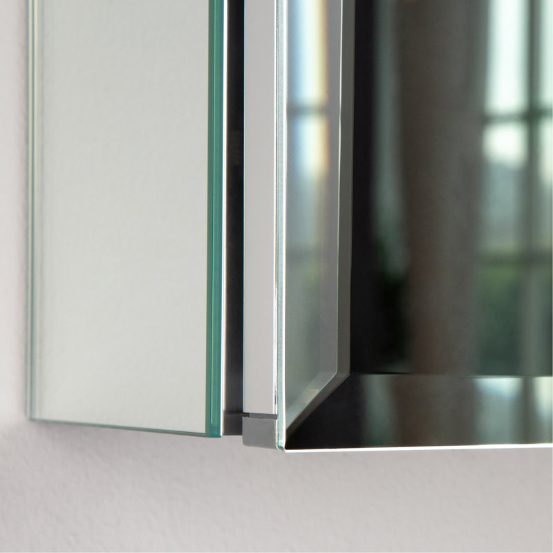 Armoire à pharmacie avec miroir à fixation en surface ou grand espace de rangement encastré en aluminium