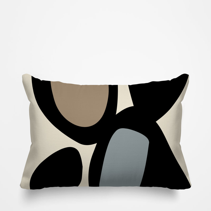 Karney Reversible Throw Pillow, 14"H x 20"W, Gray