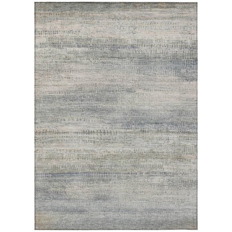 Machine Washable Indoor/Outdoor Xhevrie Linen Rug, Rectangle 8' x 10'