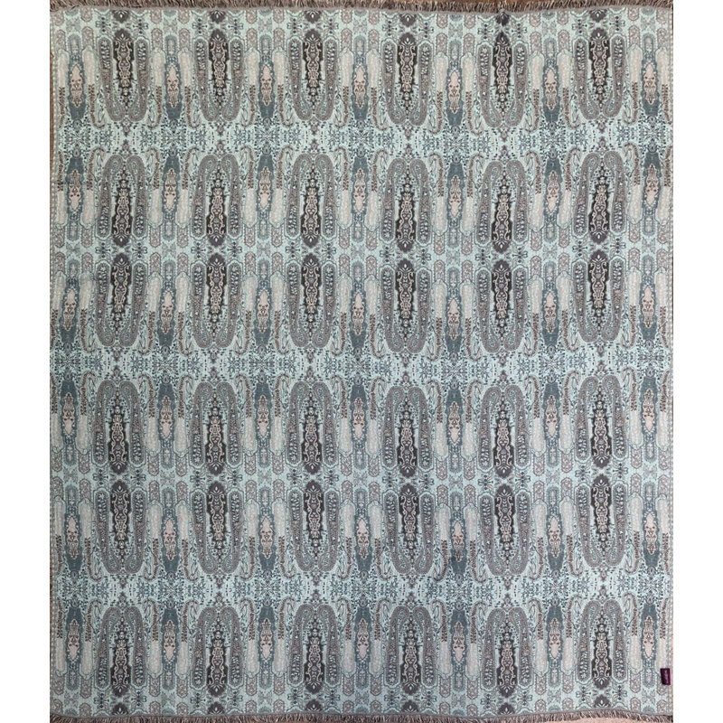 Hand Woven Throw Blanket, Aqua