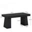 Bureau de direction moderne de 55 po de style Mid-Century - poste de travail d'ordinateur à domicile avec double base trapézoïdale, table d'écriture élégante et bureau de conférence, mobilier de bureau en bois noir
