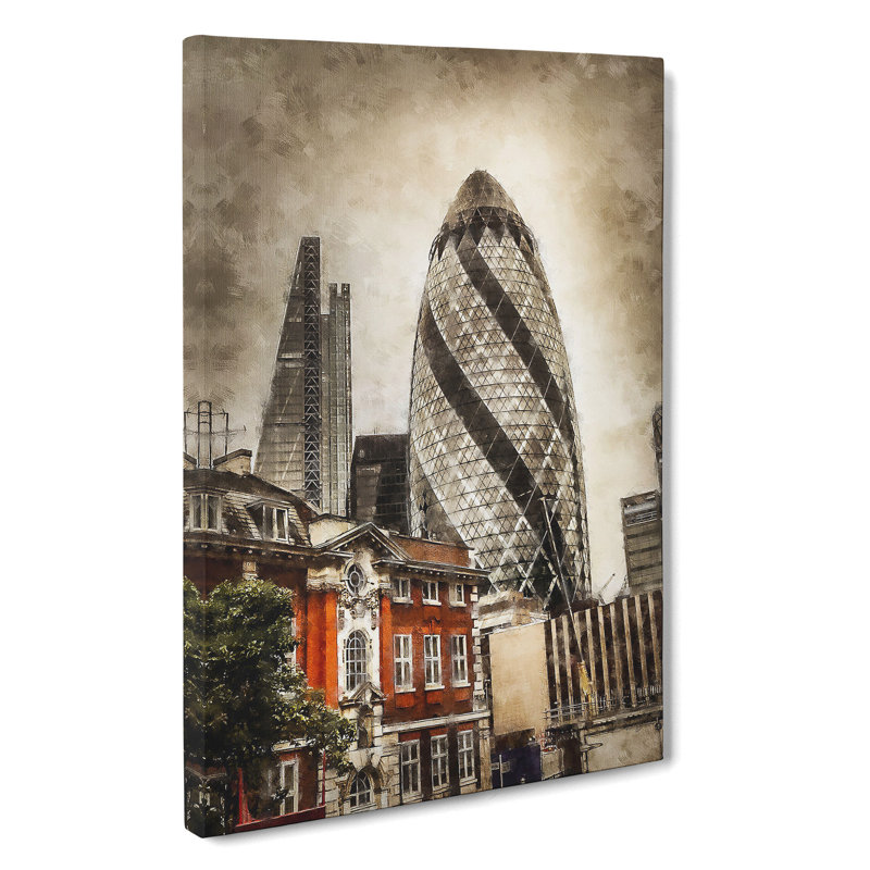 The Gherkin in London - Wrapped Canvas, 60cm H x 40cm W x 3cm D