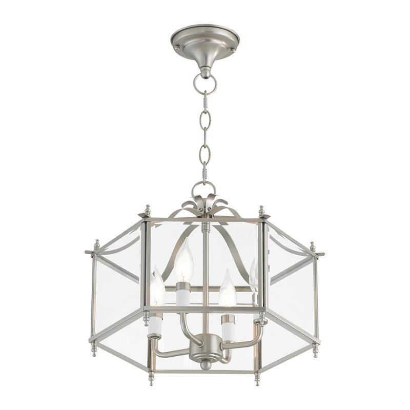 Djamshid Glass Semi Flush Mount, Brushed Nickel