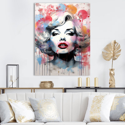 Pop Art, portrait de Marilyn Manroe rose - femme, art mural Pop Art