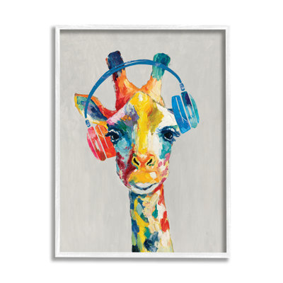Girafe, casque d'écoute, musique, portrait contemporain dans la jungle Cloverfield & Co.