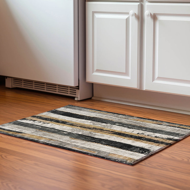 Premium Machine Washable Crestover AMF1872 Stripes Rug, Rectangle 1'8" x 2'6"