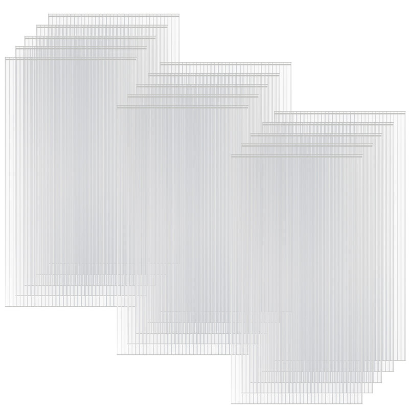 15 Pack 4'×2'×0.24'' Twin-Wall Polycarbonate Greenhouse Panels