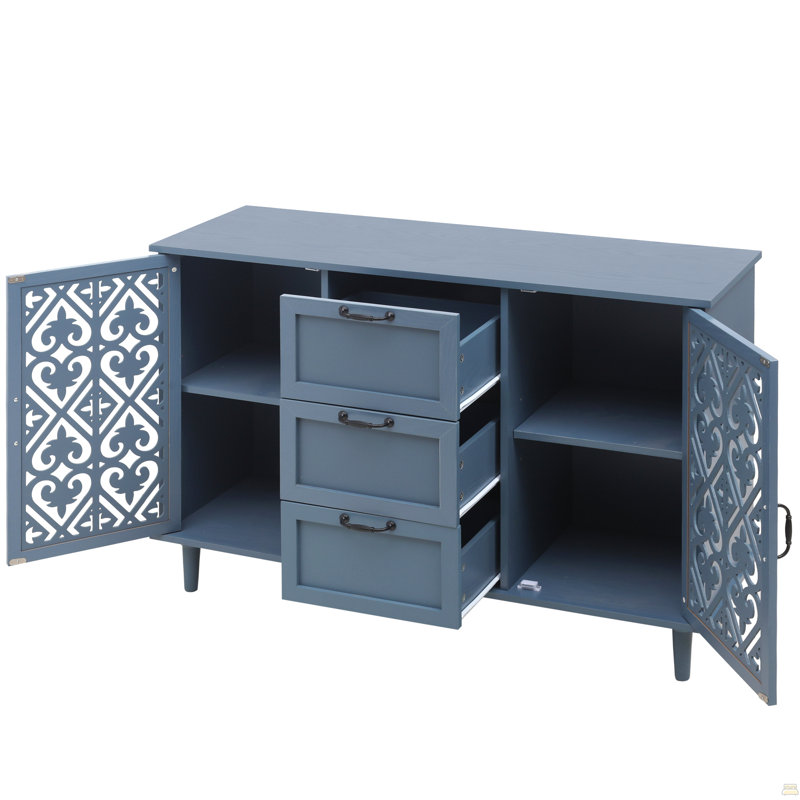 Armoire 2 tiroirs 2 portes, Bleu