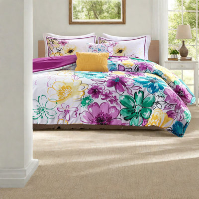 Ensembles de literie à motif floral, microfibre de polyester, rafraîchissement de chambre à coucher moderne