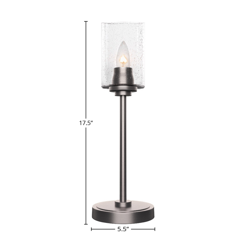 Lampe d'appoint Whitmire illustrée d'un verre à bulles transparent de 4 po, Graphite