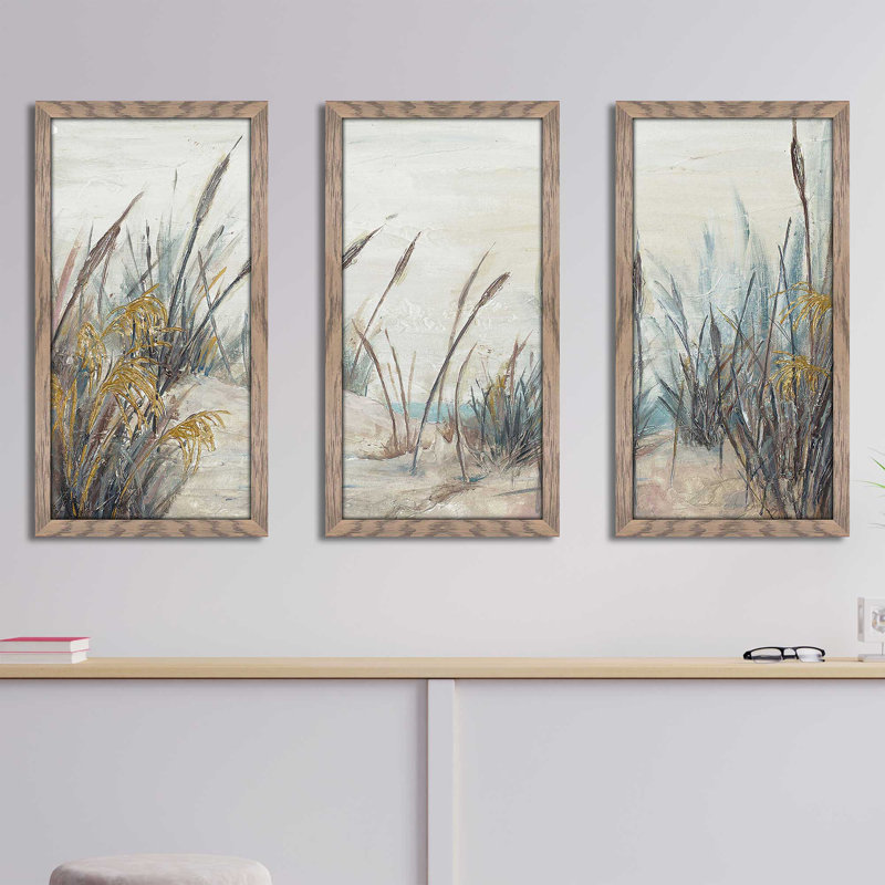 «Tall Beach Grass», reproduction sur acrylique 3 pièces, H 25,5 po x l 40,5 po x P 1 po