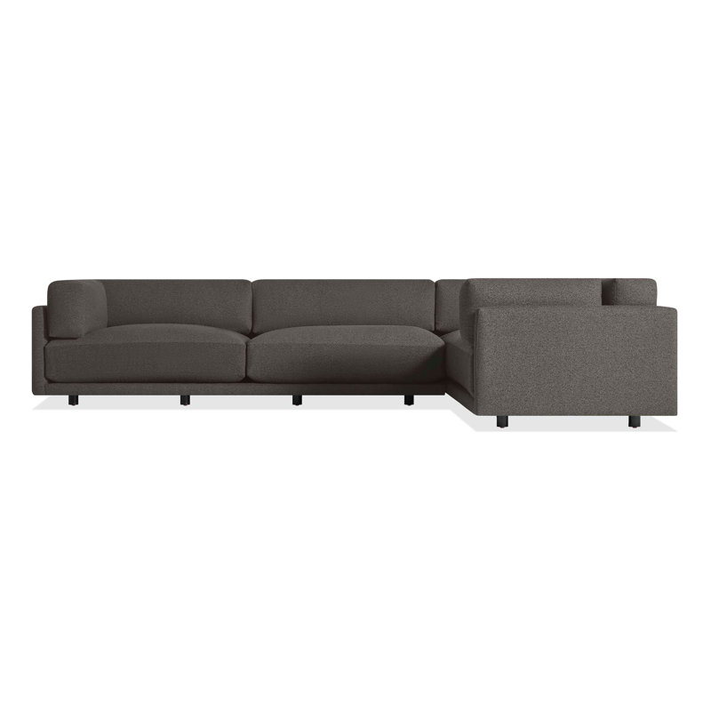 Sunday Sectional, Kelso Charcoal 100% Polyester, Left Hand Facing