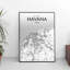 Havana City Map - No Frame Print-1255606358
