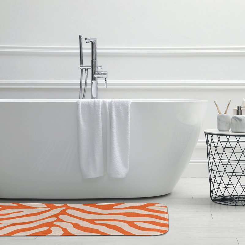 Tapis de bain Flora and Fauna, L 21 po x L 34 po, Orange