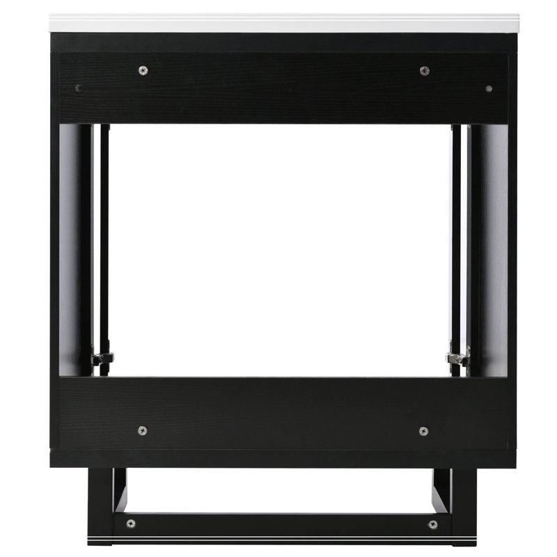 Meuble-lavabo de salle de bain avec lavabo simple, armoire encastrée combinée
