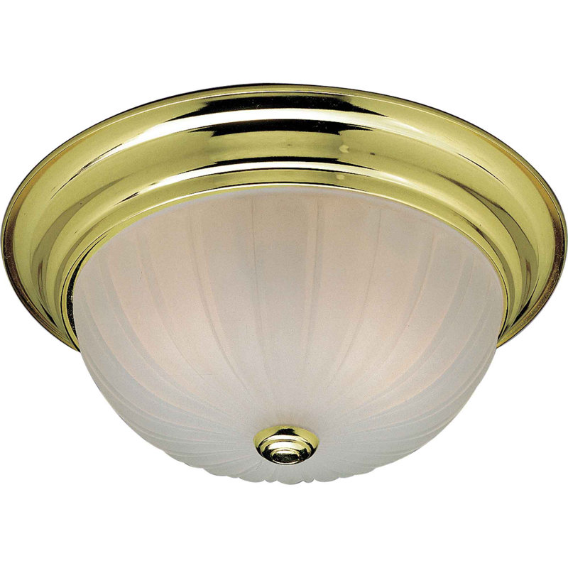 Plafonnier encastré 2 lumières Marti, Laiton poli