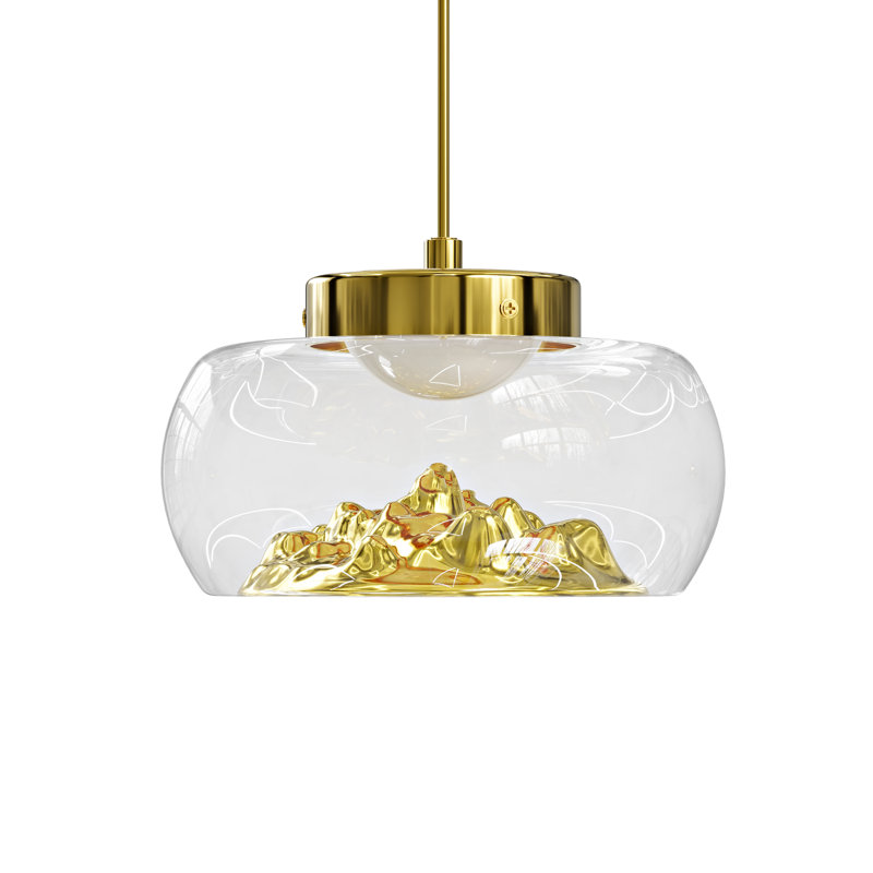 Luminaire suspendu 7,9 po Alpine, Or poli