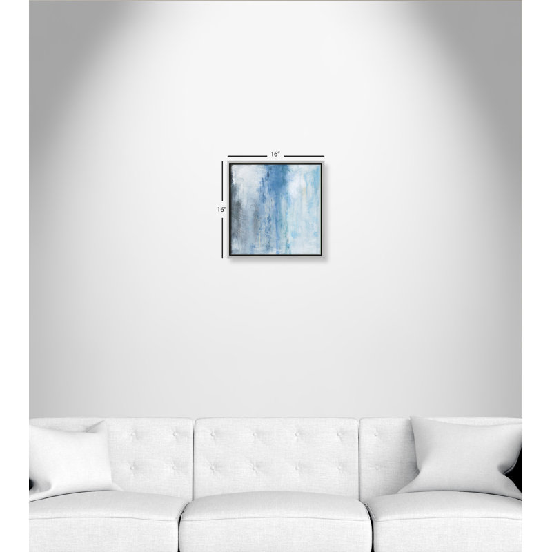 Coastal Breeze 2 - Cadre flottant, reproduction d'art sur toile, H 16 po x l 16 po x P 2 po, Cadre argenté